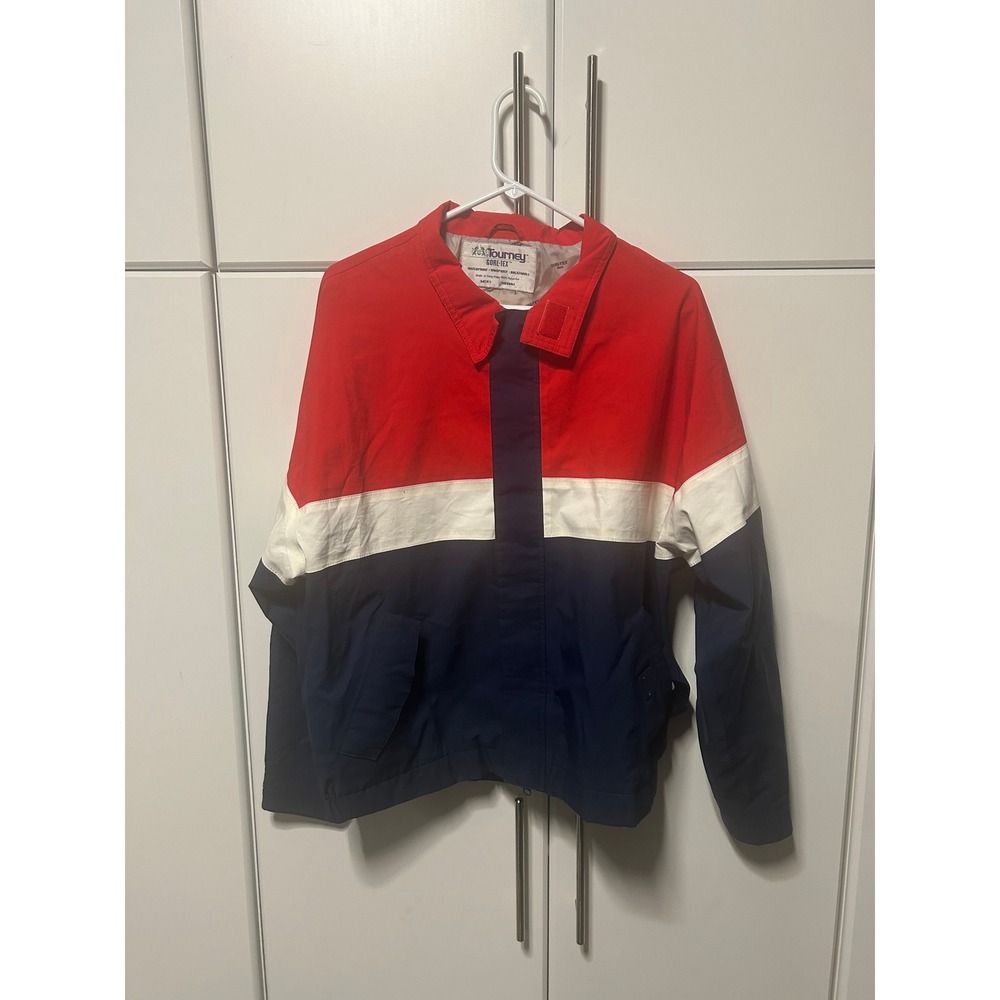Tourney Gore-Tex Jacket Mens Medium Red White Navy Blue Colorblock Waterproof